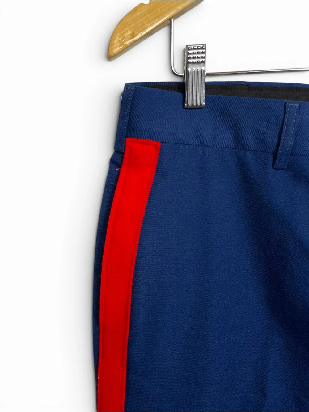 Men's marine military Navy Dress Pants with Red Side Stripe wool 36L